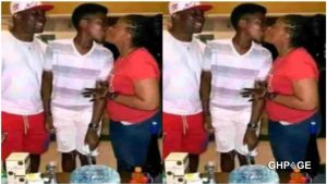 Mum gives a deep & intimate kiss to son in the presence of the father – PHOTO