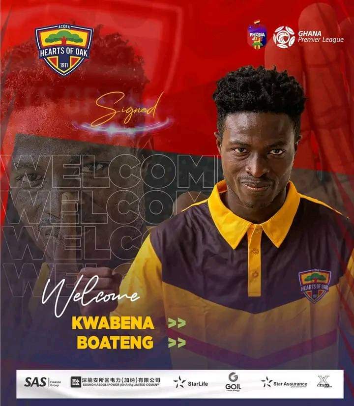 Hearts of Oak officially announce Kwabena Boateng signing