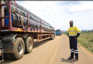 First batch of special EACOP oil pipes arrive in Kyotera, Uganda