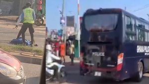 Video of the Yango rider who was hit to death by Ghana Police Service bus