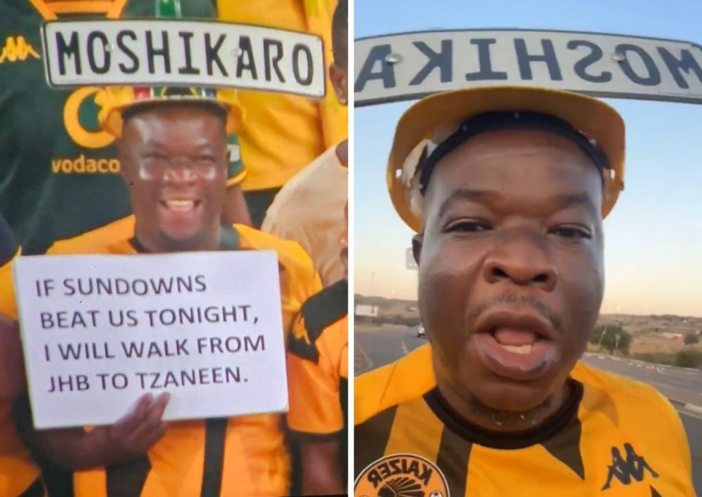 Eish! Kaizer Chiefs fan WALKS HOME after losing a bet [video]