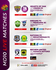 Ghana Premier League matchday 10 broadcast schedule announced