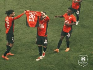 Stade Rennes players pay tribute to injured Alidu Seidu in 5-0 win over Saint-Ãtienne