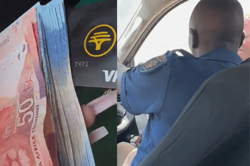 WATCH: Tshwane metro cop transports motorist to withdraw a ‘bribe’