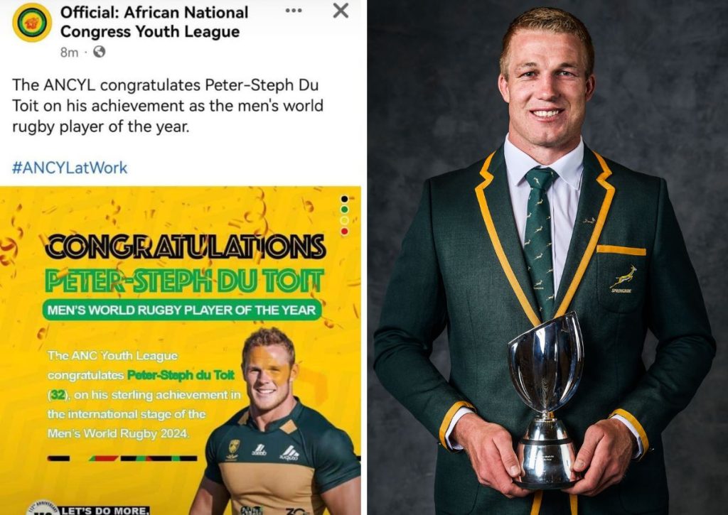 Oops! ANC Youth League ‘mixes up’ pic of Springbok winner