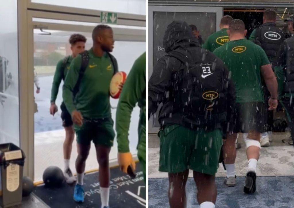 Bring it on! Springboks don shorts in the snow! [video]