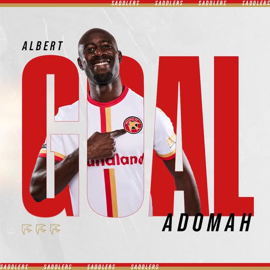 Ghanaian winger Albert Adomah scores as Walsall defeat Harrogate Town